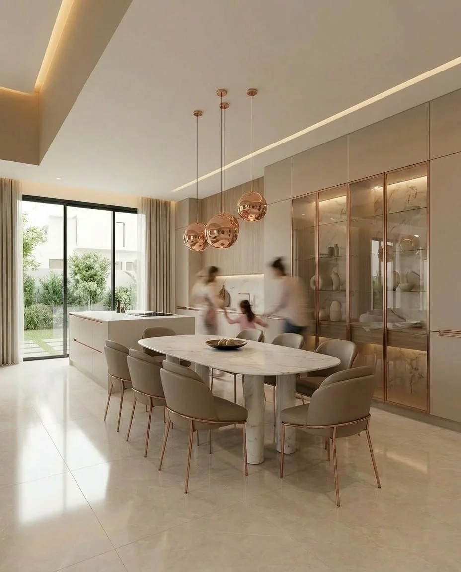 Custom built-in kitchen cabinets and quartz countertops for a Johor Bahru terrace wet kitchen—aluminum carcass, transparent pricing, and tropical-grade finishes.